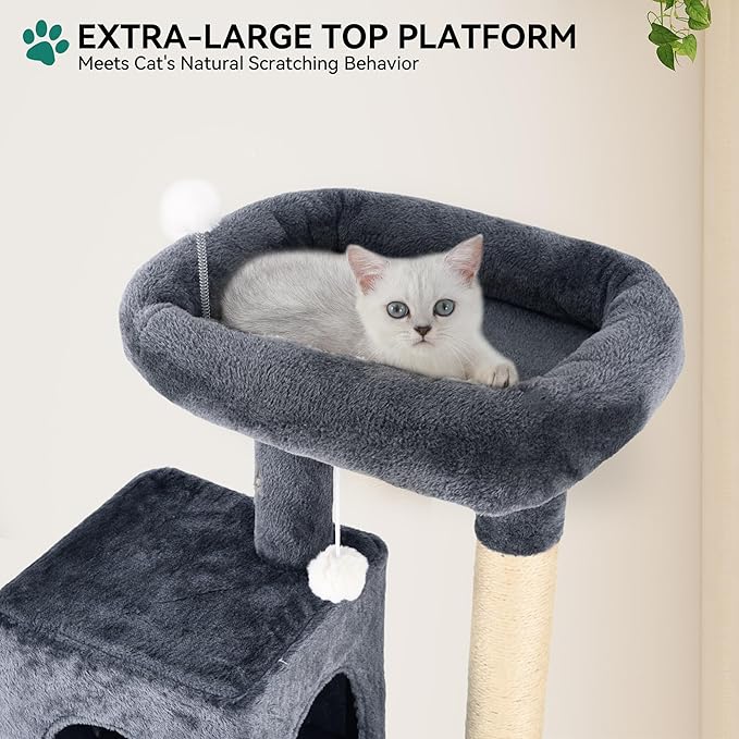 YITAHOME 70.8in Cat Tree Tower for Indoor Cats: Multi-Level Kittens Pet Play House Condo Furniture Activity Center with Scratching Posts Stand Dark Grey