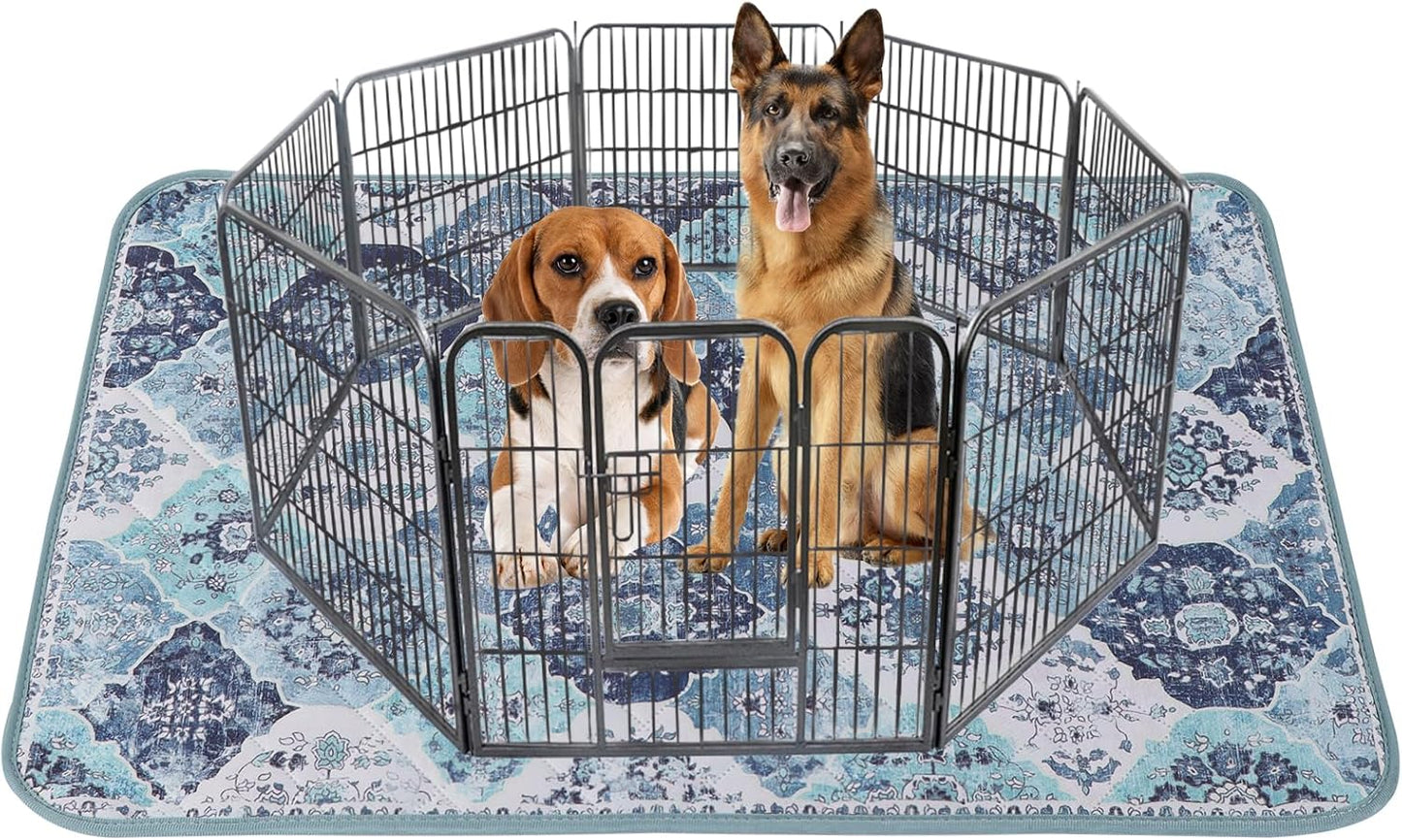 IEUUMLER Washable Pee Pads for Dogs, 1 Pack Reusable Non-Slip Grip, Super Absorbent Waterproof Puppy Pads for Potty Training, Playpen, Crate, Whelping Box EU011 (Blue, 71" x 71")