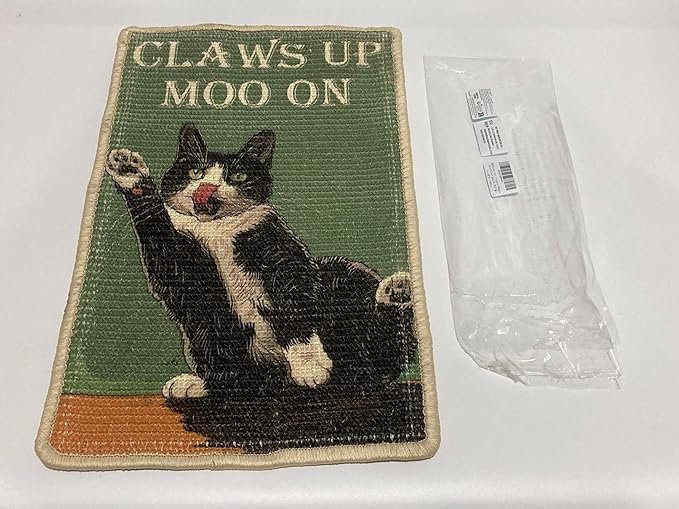 SOLDAY Cat Scratcher Mat for Floor Wall Carpet Couch Furniture, 22x13 inch Cat Scratching Posts Board, Anti Scratch Furniture Protector(Cow Cat)