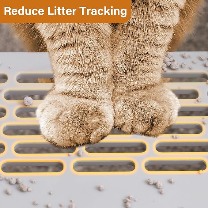 XL Stainless Steel Litter Box 2 Pack, 24x16x12 Inches Extra Large High Sided Metal Cat Litter Box with Lid, Easy Clean, Non Stick & No Smell