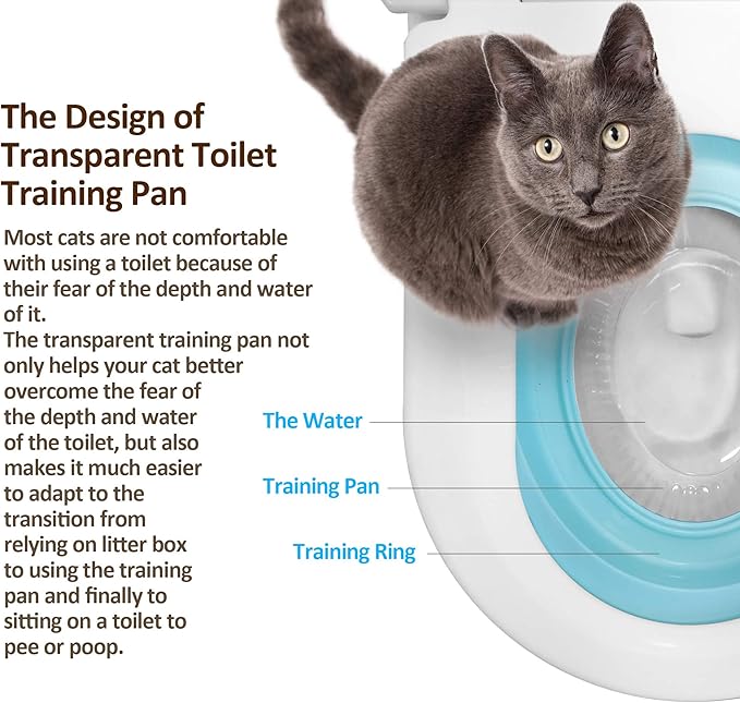Cat Toilet Training Kit 2022 - Teach Cat to Use Toilet Cat Toilet Training Kit (One Pack + Extra Training Pan), White (CTS-FMC4(2TP))