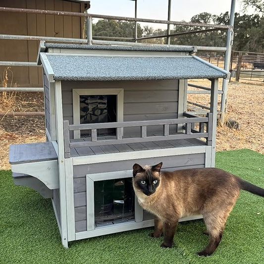 Gutinneen Cat House Outdoor Kitty Shelter Waterpfoor for Winter, Indoor & Outdoor Use