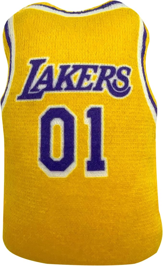 Pets First NBA LA Lakers Complete Set of 3 Piece Cat Toys Filled with Fresh Catnip. Includes: Jersey, Basketball with Feathers & #1 Fan. Beautiful Team Logos