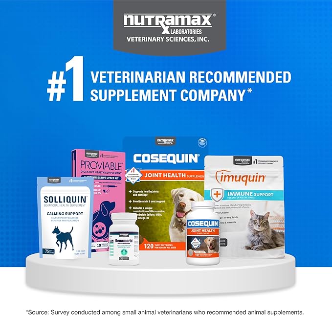 Nutramax Cosequin for Cats Joint Health Supplement, Contains Glucosamine for Cats, Plus Chondroitin and Omega-3s, Supports Joint and Skin and Coat Health, Soft Chews, 60 Count