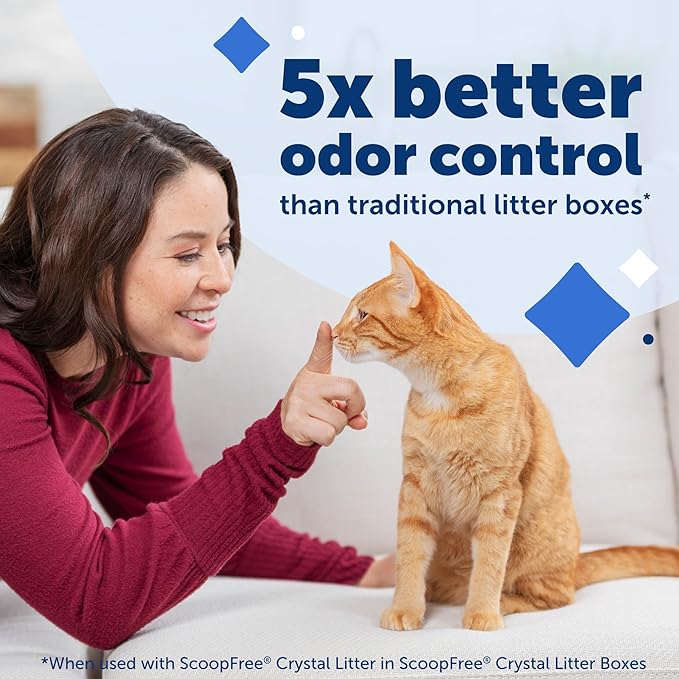 Official PetSafe ScoopFree Crystal Reusable Tray for Cat Litter Boxes - Includes 4.3 lb of Premium Blue Non Clumping Crystal Litter - Compatible with All PetSafe ScoopFree Automatic Litter Boxes