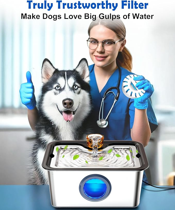 Filter Element Pack for FurryPlanet Large 12L Stainless Steel Dog Water Fountain,Ultra-Purification Pet Fountain Dog Cat Drinking Dispenser 6in1,Deep Purification Filter Pack
