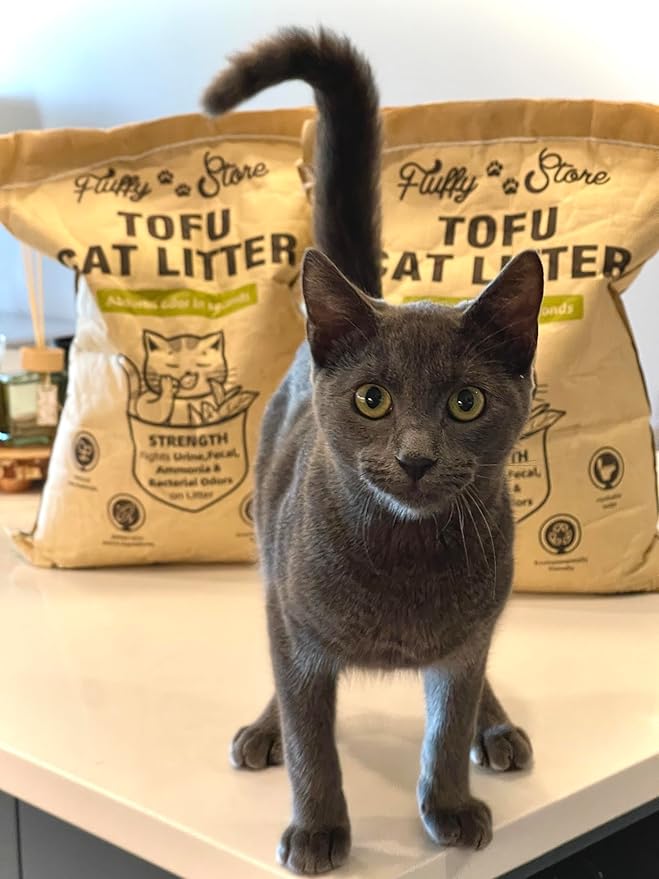 Tofu Cat Litter- 4 in 1 Mixed Cat Litter Clumping Litter, Odor Control, Flushable Litter and Dust Free-Fluffy Paws Store