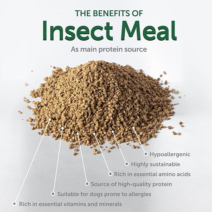 Nature's Protection Superior Care White Dogs Grain-Free Dry Dog Food - High Protein, Tear Stain Remover Dog Food for Small & Mini Breeds Light Coated Adult Dogs, Fresh Pet Meal, Insects, 3.3 lb