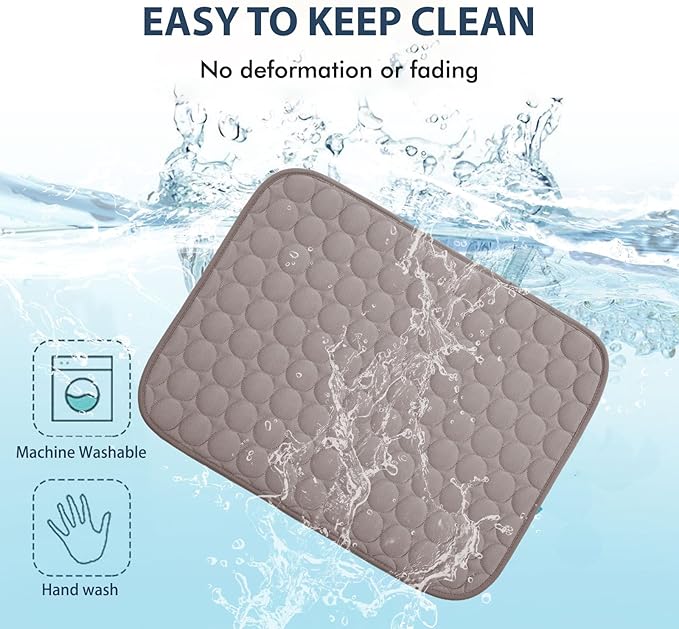 MICROCOSMOS Summer Cooling Mat & Sleeping Pad- Water Absorption Top, Materials Safe, Easy Carry, EZ Clean. Keep Cooling for Pets, Kids and Adults.(Brown, 19" x 15")