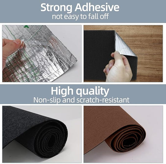 Cat Scratch Mat 120"x15.8",Cat Scratch Carpet Trimmable Self-Adhesive Cat Scratch Pad,Decorative Cat Tree Shelf，Cat Wall，Cat Scratching Post,Cat Couch Protector(Black)