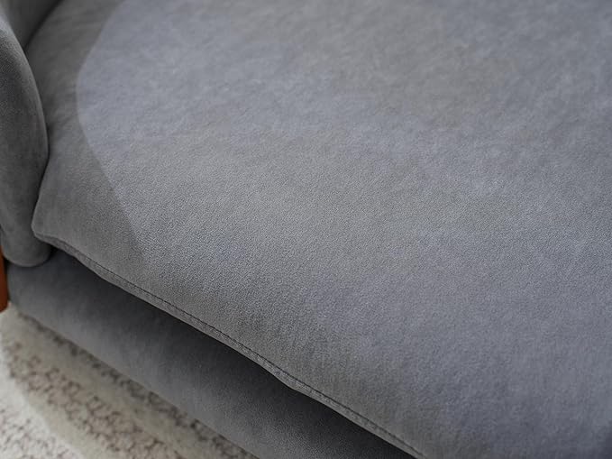 HomSof 30.7" Scandinavian Style Elevated Dog Bed Pet Sofa with Solid Wood Legs and Bent Wood Back,Velvet Cushion,Mid Size,Grey+Brown