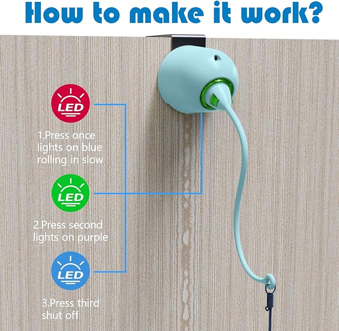 Cat Toys Interactive for Indoor, Cats Toy Hanging Door Electric for Bored,Feathers Toy Kitten Rechargeable Door Hanging Automatic String with 4pcs Feathers Toys(Blue)