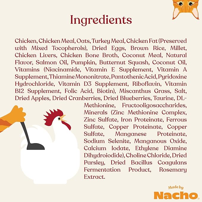 Made by Nacho Kitten Dry Kibble Infused with Bone Broth, Healthy High Protein Cat Food, Cage-Free Chicken and Chicken Liver, 2lb Bag