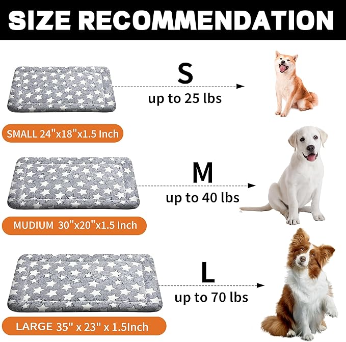 Dog Bed Mat, Reversible Crate Pads for Small/Medium/Large Dogs & Cats Sleeping, Portable & Soft, Dog Beds Crate Pad - Machine Washable Mat Bed Kennel Mat Cat Bed