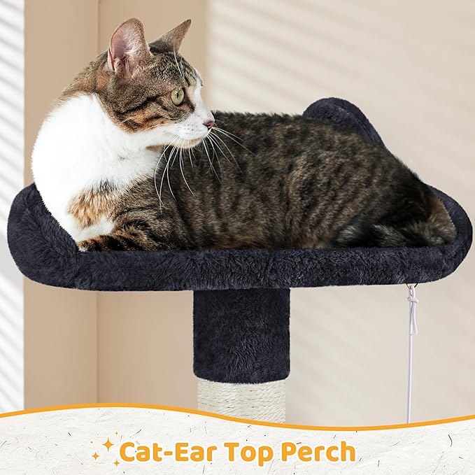 Yaheetech 54in Cat Tree Cat Tower as Activity Center, Indoor Cats and Kittens Playing House with Funny Hammock Basket Scratching Post