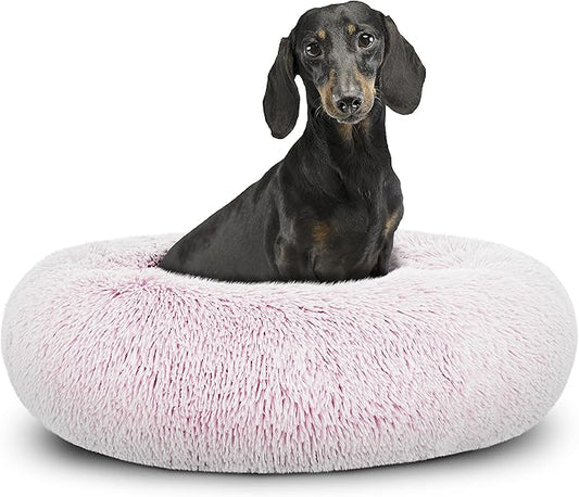 The Dog’s Bed Sound Sleep Original Calming Dog & Cat Bed, Anti-Anxiety Plush Faux Fur Donut Nest Snuggler, with Removable Cover, Veterinary Approved
