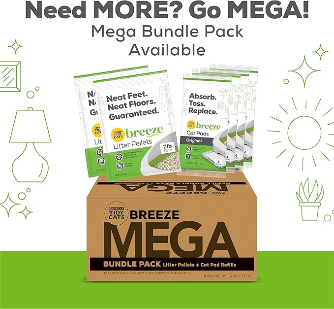 Purina Tidy Cats Breeze Litter System Cat Pad Refills 10ct. Pack Tidy Cats Cat Litter Pads - 10 ct. Pouch