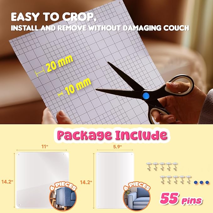 Cat Scratch Furniture Protector: 12 Pcs Couch Protectors Tape from Cats Claws Scratching Single Sided Clear Sticky Sheets Proof Clawing Sofa Corner Protection Cover Anti Scratch for Furniture