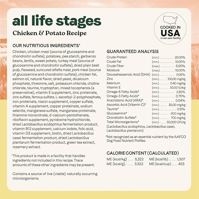 Canidae All Life Stages Real Chicken & Potato Recipe – High Protein and Grain-Free Premium Dry Dog Food for All Ages, Breeds, and Sizes– 4 lbs.