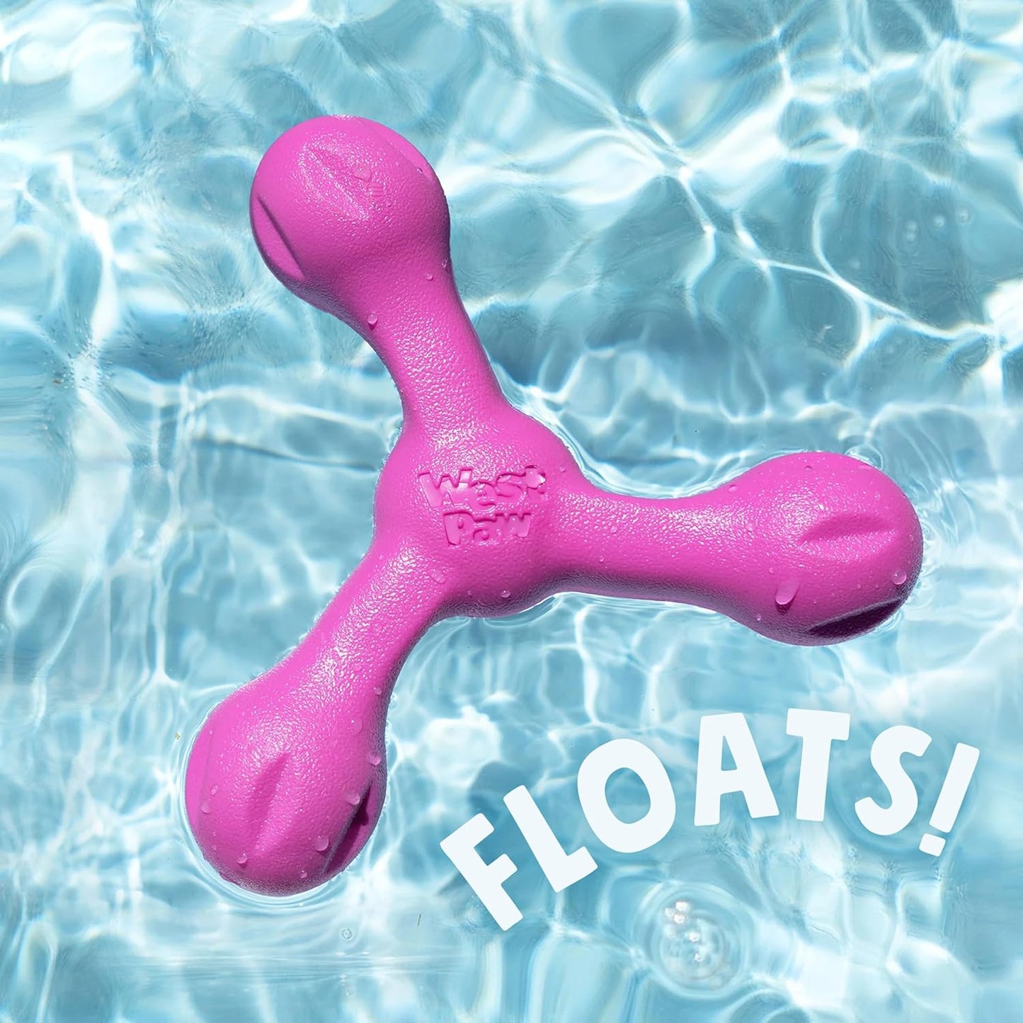 WEST PAW Zogoflex Air Skamp Tug-of-War Stick Dog Chew Toy – Hollow, Squishy Interactive Toy for Dogs, Puppies – for Chewing, Catch, Carry, Fetch, Dishwasher Safe, Latex-Free, Large 8.5", Hot Pink