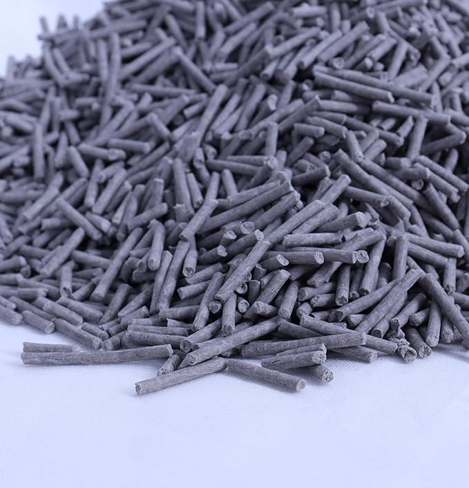Tofu Cat Litter Activated Carbon no Fragrance 5.5 Lbs X 2 Bags, Can Flush Down Toilets or drains, Low Tracking Cat Litter 2mm Pellets.