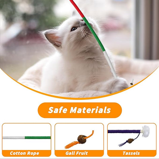 3pcs Safe Cat Rope Toy,Teeth Clean Toy for Cat, Cat Chew Toys for Indoor Cat,Kitten Interactive Toys