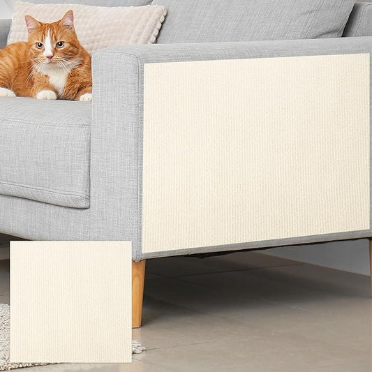 uxcell Self-Adhesive Cat Scratching Mat, 1 Roll 236" x 236" Couch Protector from Cat Claws for DIY Sofa, Wall, Doors, Cut Anti Cat Scratch Pad Carpet Mat, Beige