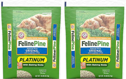 Feline Pine Platinum Non-Clumping Cat Litter 18lb. (Pack of 2)