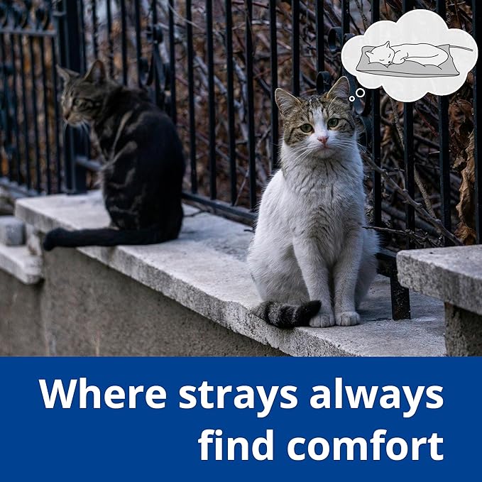 Outdoor Heated Cat Bed, Soft Pet Heating Pad with Steel-Wrapped Cord, Outside Pet Warmer for Feral Cats and Dogs, 27.5" x 15.7", 50 Watts