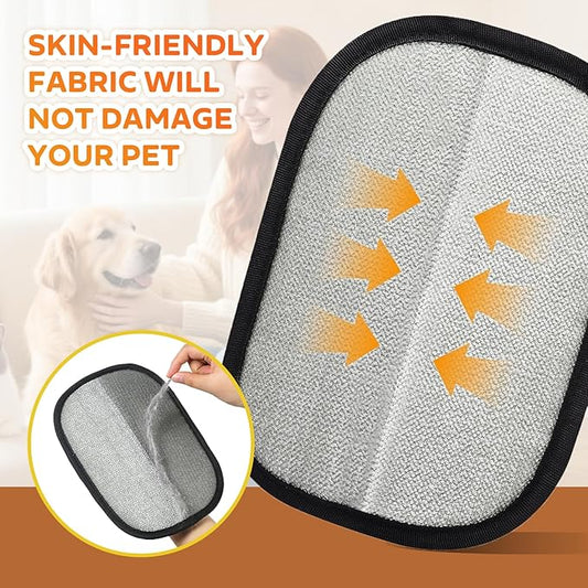 Reusable Pet Hair Remover Gloves – Electrostatic Lint & Fur Removal, Machine Washable Cleaning Gloves for Furniture, Clothes & Car(Black)