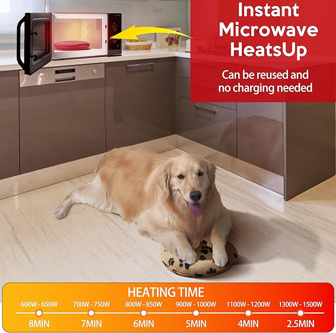 Original Pet Heating Pad Microwave, Snuggle Warming Safe Outdoor Newborn Kitten Puppy Pet Bed Warmer, Gel Reusable Heat Disc, Waterproof Heating Disk for Dog Cat Rabbit and Guinea Pig Gifts