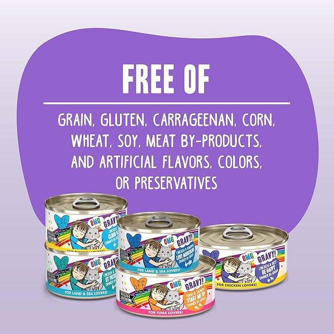 Weruva B.F.F. OMG - Best Feline Friend Oh My Gravy!, Tuna & Salmon Start Me Up with Tuna & Salmon, 5.5oz Can (Pack of 8)