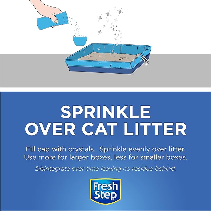 Fresh Step Cat Litter Crystals in Fresh Scent - Cat Litter Box Deodorizer - Combats Odors and Neutralizes Smells to Keep Your Home Clean, 15 Ounce - 12 Pack