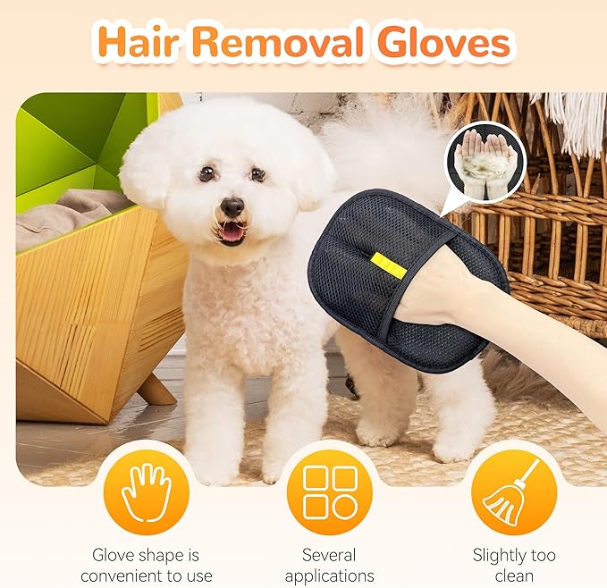 Pet Hair electrostatic Hair Removal Gloves, Suitable for Removing Dog Hair from Sofas, Curtains and Carpets.2pcs