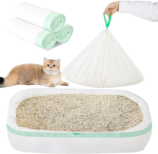 30 Count 36"x18" Large Litter Box Liners,XL Jumbo Drawstring Extra Thick Cat Litter Bags,Extra Durable Cat Litter Bags for Pet Supplies