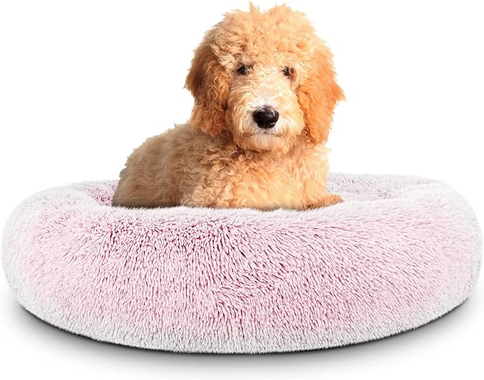 The Dog’s Bed Sound Sleep Original Calming Dog & Cat Bed, Anti-Anxiety Plush Faux Fur Donut Nest Snuggler, with Removable Cover, Veterinary Approved