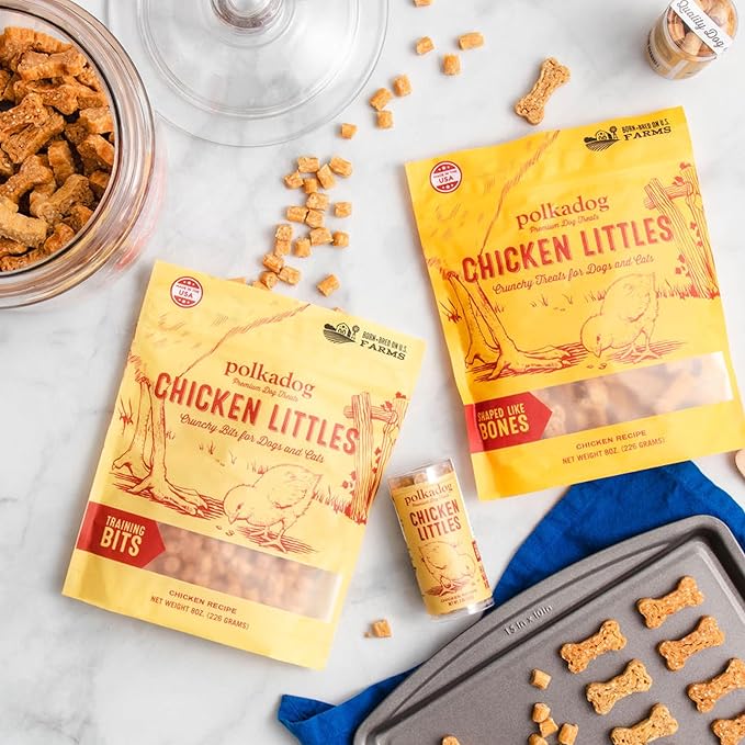 Polkadog Chicken Littles Crunchy Training Bits 3-Pack – All Natural, Limited Ingredient Healthy Training Treats for Dogs. Handcrafted in USA. Great for Dogs with Allergies – 7oz (Pack of 3)