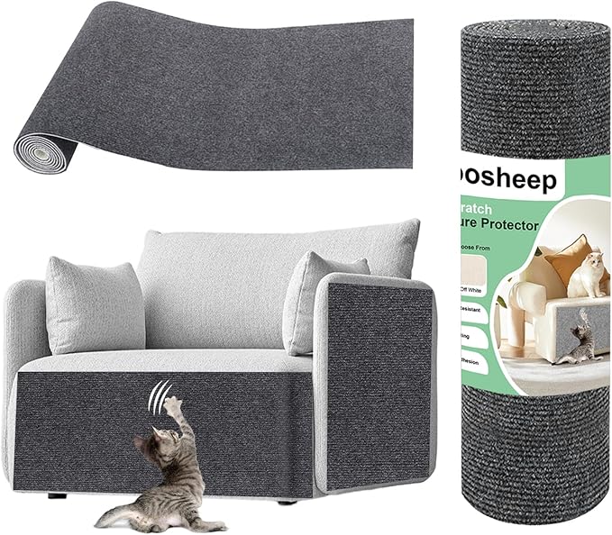 Furniture Pet Protectors Sofa Protector for Cats Couch Corner Protectors for Cat Scratch Furniture Protector Corner Grey 15.8"×78.7"