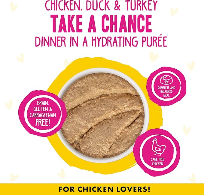 Weruva B.F.F. Play - Best Feline Friend Paté Lovers, Aw Yeah!, Chicken, Duck & Turkey Take a Chance with Chicken, Duck & Turkey, 5.5oz Can (Pack of 8)