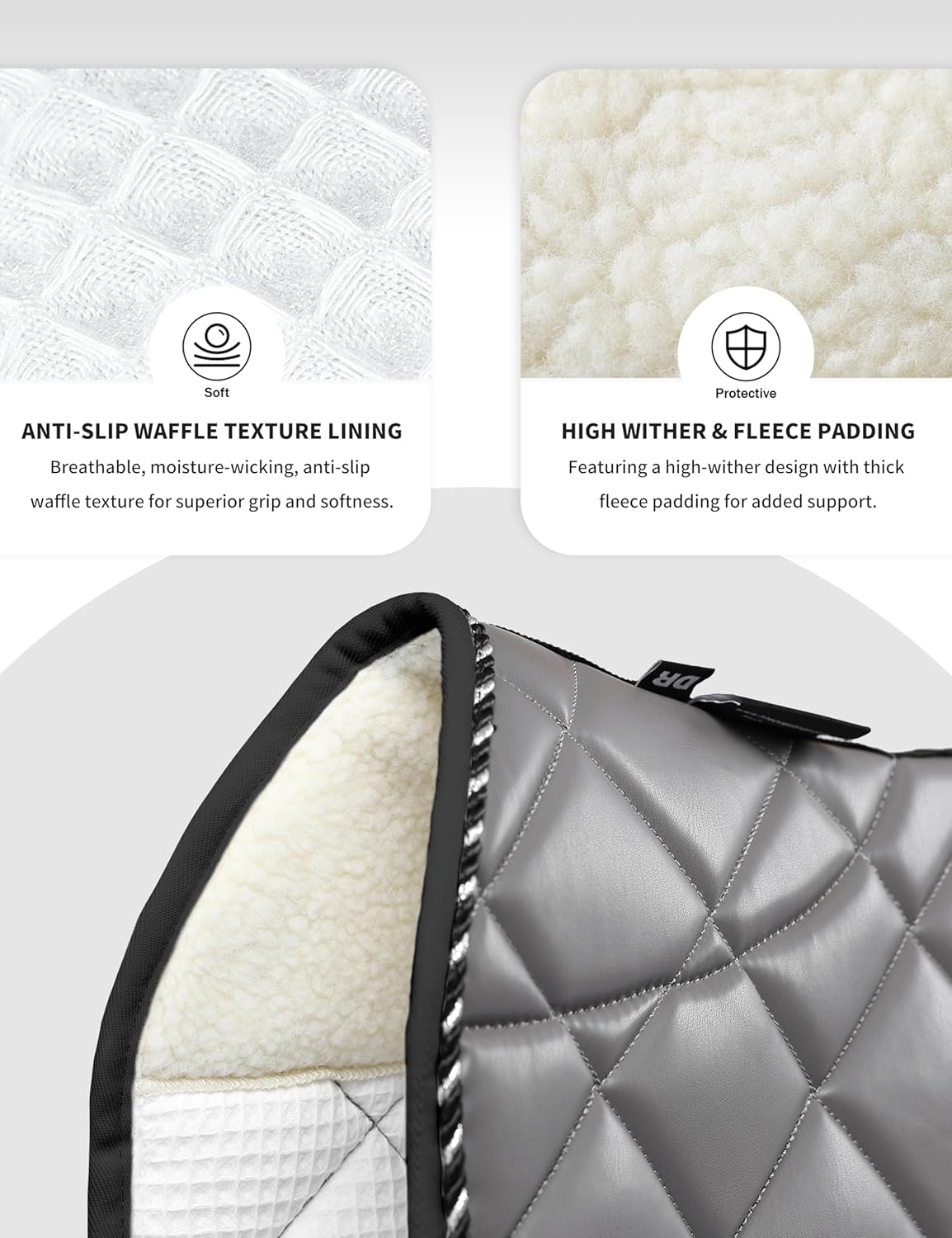 Harrison Howard Dressage Saddle Pad High-Performance Leather Saddle Pad for Horse Riding with Excellent Shock Absorption