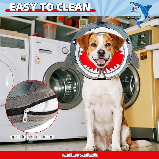 KOOLTAIL Dog Cone Collar Alternative After Surgery, Soft Inflatable Dog Neck Cone for Medium Large Dogs, Adjustable Pet Donut Recovery E Collar with Enhanced Anti-Licking Does Not Impede Vision M