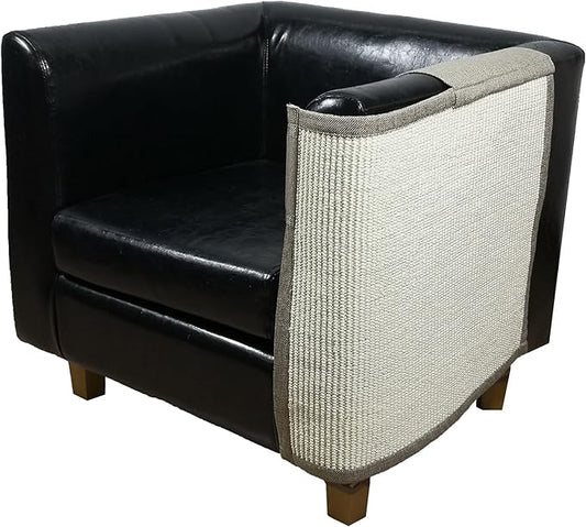 Cat Scratcher Couch- Natural Sisal Furniture Protection from Cats - Corner cat Scratcher for Couch,Chair,Sofa - Easy Installation (Khaki Sofa Left armrest)