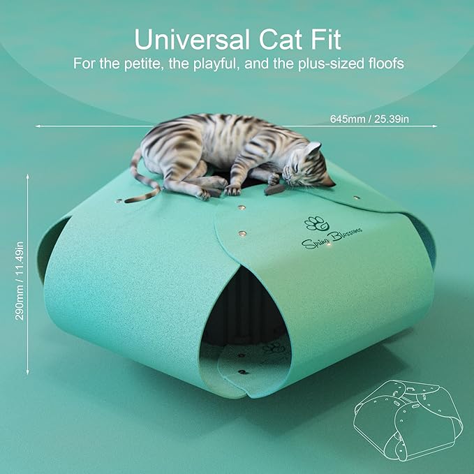 Spring Blossoms Cat Tunnel, Cat Cave for Indoor Cats Bed,Scratch Resistant Cat Toys for Medium Large Cats Hide and Seek Toy (Sky Cyan)