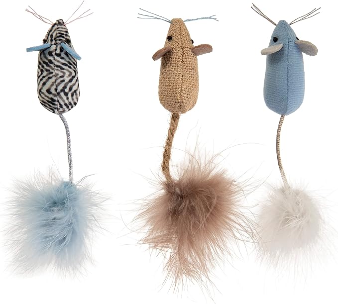 Instincts by SmartyKat 3-Pack Catnip Caravan Mice Plush Cat Toys, Contains Catnip & Silvervine - Multicolor, 3-Pack