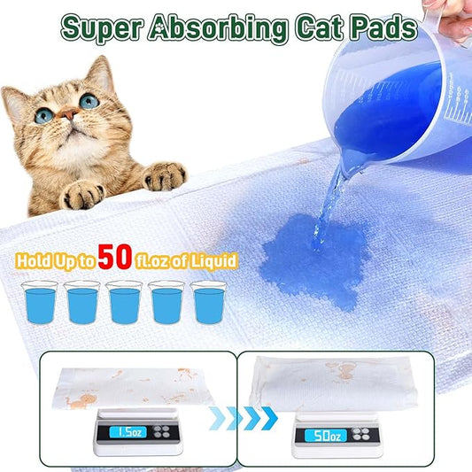 Litter Pads Compatible with Breeze Litter Box System, 25ct Super Absorbent Pee Pads for Cats, Odor Control Cat Pads Refills 16.9 X 11.7 Inch, Unscented