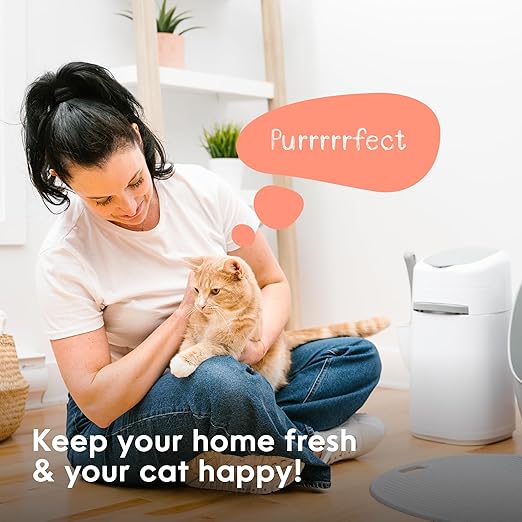 Litter Genie Style PailCat Litter Box Waste Disposal System for Odor Control Includes 1 Square Refill Bag