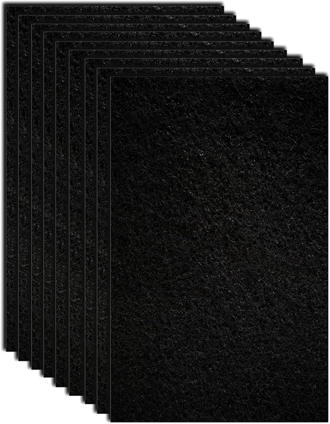 9-Pack 4.5" x 6.5" Carbon Filter Pads for Covered Cat Litter Boxes – Odor Control Replacement Liners for Enclosed Litter Systems