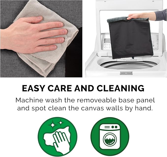 Furhaven Pet House for Indoor Cats & Medium/Small Dogs, Collapsible & Foldable w/ Plush Ball Toy - Living Room Ottoman Cat Condo - Stormy Gray, Large