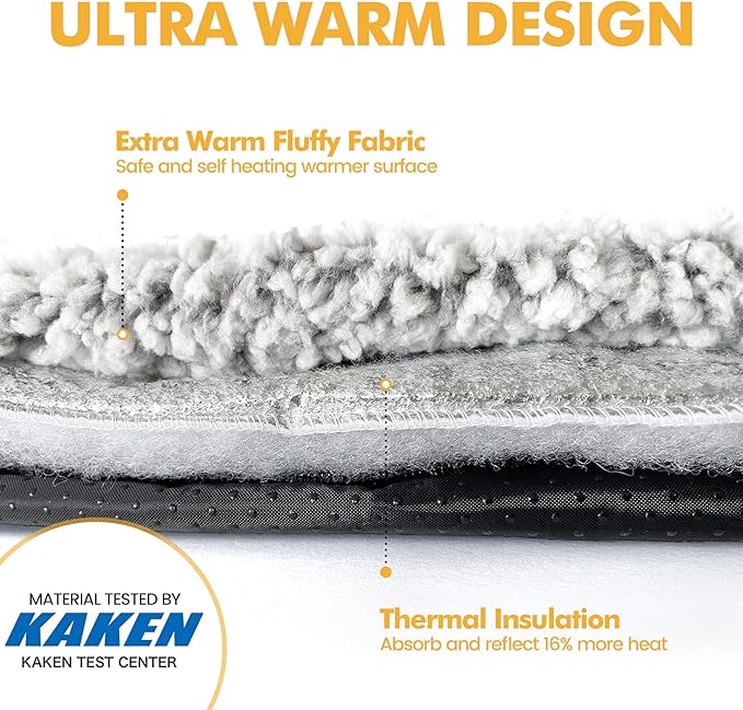 Self Warming Cat Bed Self Heating Cat Dog Mat 24 x 18 inch Extra Warm Thermal Pet Pad for Indoor Outdoor Pets with Removable Cover Non-Slip Bottom Washable Non Electric