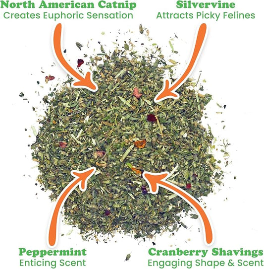 Meowijuana | Santa's Secret Stash | Holiday Catnip Filled Candy Cane | Winter Lift Catnip Blend | Cat Toys | Promotes Play and Cat Health | Organic Catnip